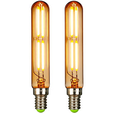 Carica l'immagine nel visualizzatore di Gallery, Confezione da 2 lampadine a filamento LED da 4 W T20 tubolari, con attacco Edison E14 piccolo, 2700 K, luce bianca calda