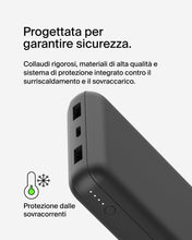 Carica l'immagine nel visualizzatore di Gallery, Belkin BoostCharge Power Bank 20000mAh con Porte USB-C e USB-A - Nero