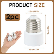 Carica l'immagine nel visualizzatore di Gallery, 2 Pezzi Adattatore Portalampada E27, Set Adattatore Presa per Lampadina 2 Poli Portalampada a Vite Convertitore Base Lam