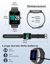 Carica l'immagine nel visualizzatore di Gallery, GRV Smartwatch Uomo Donna Chiamate Bluetooth per Android iOS Nero