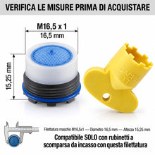 Carica l'immagine nel visualizzatore di Gallery, Kit Aeratore di Ricambio, per Rubinetti a Scomparsa 16,5 x 1 mm, 3 Pezzi con Chiave - Rompigetto Filtro Filtrino