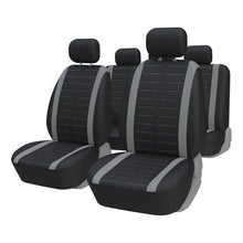 Carica l&#39;immagine nel visualizzatore di Gallery, Set Coprisedili Anteriori e Posteriori Completo di Coprisedili per Auto Universale 5 Posti Copri-Sedile Universali per Guidatore e Passeggero In Tessuto Accessori Interni, Grigio