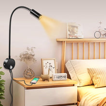 Carica l'immagine nel visualizzatore di Gallery, HOTUT Lampada da Parete da Lettura, Lampada da Lettura da Parete LED, Luce da Comodino Dimmerabile, Luce a Collo d'oca F