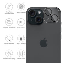 Carica l'immagine nel visualizzatore di Gallery, per iPhone 15 /iPhone 15 Plus Camera Vetro temperato, Anti Graffi HD Trasparenza Fotocamera Protettiva Screen Protector 