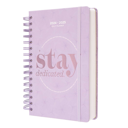 Kokonote: Agenda Giornaliera Lilla 2024-2025 Stay Dedicated, Diario Scolastico A5 14,8x21 cm, Daily Planner 2024 2025 Muse, Agenda Universitaria 2024 2025, Diario scuola 2024 2025 superiori o medie