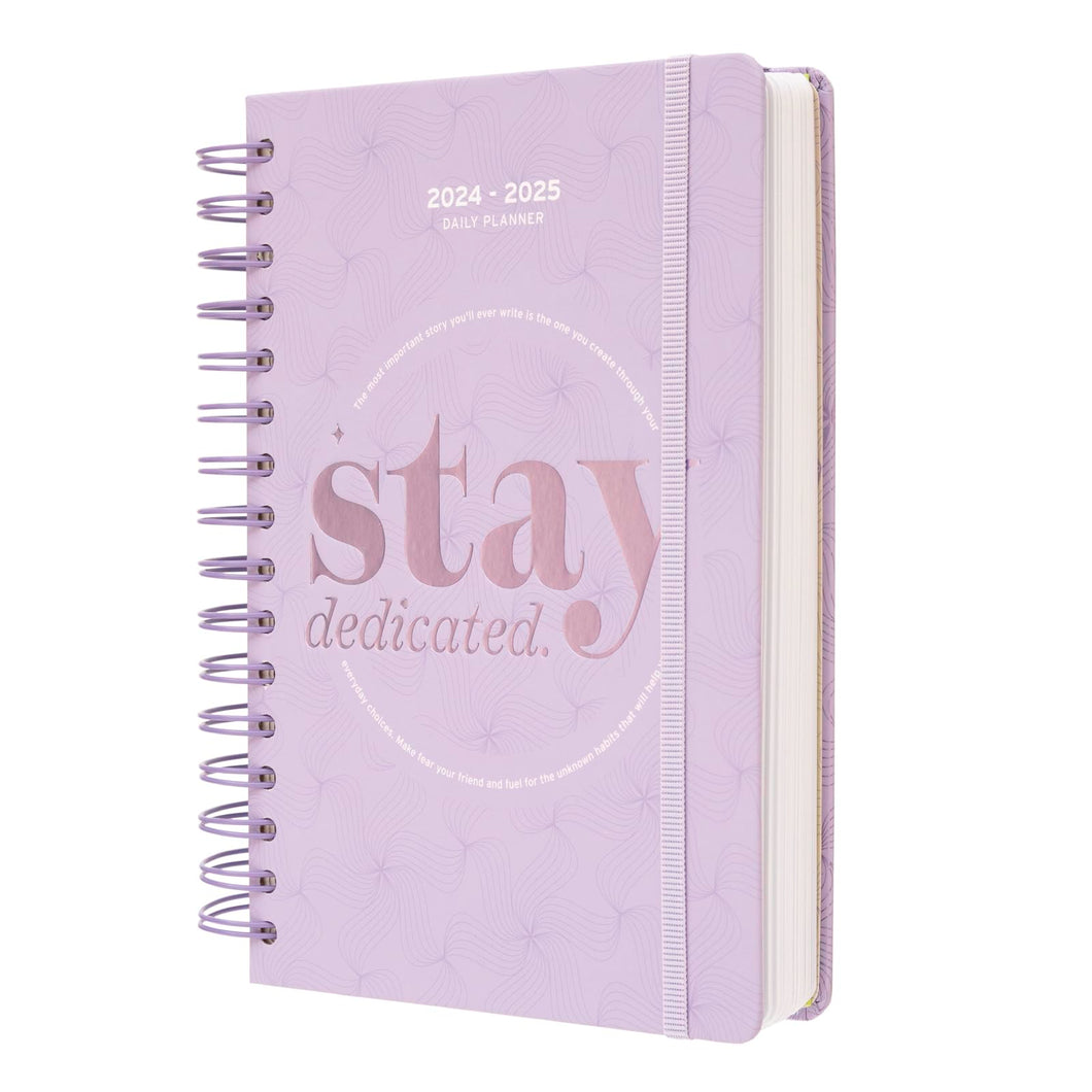 Kokonote: Agenda Giornaliera Lilla 2024-2025 Stay Dedicated, Diario Scolastico A5 14,8x21 cm, Daily Planner 2024 2025 Muse, Agenda Universitaria 2024 2025, Diario scuola 2024 2025 superiori o medie