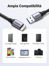 Carica l'immagine nel visualizzatore di Gallery, UGREEN Cavo Hard Disk Micro B a USB 3.0 A 5Gbps Cable Tipo A a B (0.5M)