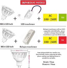 Carica l'immagine nel visualizzatore di Gallery, Boxlood 5W Lampadine GU5,3 LED MR16 12V Faretti Luce 3000K Bianco Caldo, Equivalente a 50W Alogena, 450LM 40 Gradi Non-Dimmerabile Confezione da, 6 Pezzi