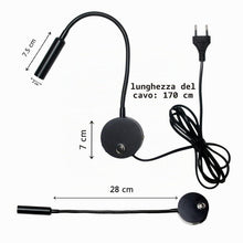 Carica l'immagine nel visualizzatore di Gallery, Lampada da Lettura con 360° Braccio Flessibile con Spina e Touch Interruttore, Dimmerabile Lampada a Collo di Cigno LED 