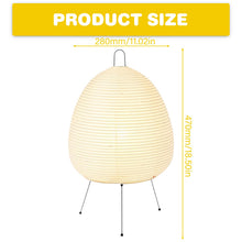 Carica l'immagine nel visualizzatore di Gallery, Lampada da Tavolo in Carta di Riso, Lampada da Comodino Minimalista con Paralume Bianco, Attacco E27 e Interruttore, Luc