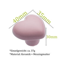 Carica l'immagine nel visualizzatore di Gallery, NAKUPENDA 6Pcs Manopole per Mobili Pomelli per Cassetti in Ceramica a Forma di Cuore Pomello in Ceramica per Cassetto Ca