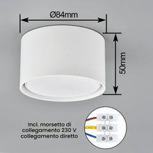 Carica l'immagine nel visualizzatore di Gallery, Faretti LED Soffitto 6W 560LM Faretti da Soffitto 4000K Luce Naturale Plafoniera led Soffitto Ø84x50mm Lampada da Soffit