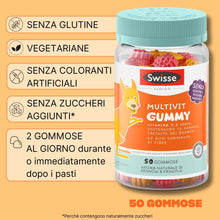 Carica l'immagine nel visualizzatore di Gallery, SWISSE Junior Multivit Gummy - Multivitaminico Bambini con Vitamina D per Supporto Crescita e Sviluppo Osseo, 50 Gommose