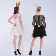 Carica l'immagine nel visualizzatore di Gallery, Accessori Coniglio Costume 2 Pezzi Orecchie e Coda da Coniglio Cerchietto con Orecchie da Coniglio Cosplay per Pasqua, F