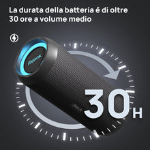 Carica l&#39;immagine nel visualizzatore di Gallery, RIENOK Cassa Bluetooth Portatile Potente 30W IPX7 Impermeabile Altoparlante Bluetooth, Bassi Potenti, Luce LED, AUX &amp; Micro SD