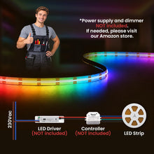 Carica l'immagine nel visualizzatore di Gallery, illuburg 24V Striscia LED COB RGB 10m 576LED/m CRI90+ Dimmerabile Autoadesiva Multicolore Decorazione Banda Barra Strip 