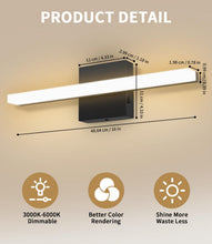 Carica l'immagine nel visualizzatore di Gallery, Lampada da Specchio Bagno 40CM, LED 3000-6000K con Interruttore Temperatura, Applique Moderna con Schermo Acrilico, Risp