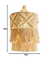 Carica l'immagine nel visualizzatore di Gallery, Arazzo da Parete Fatto Un Mano Paralume Macrame Boho Decor Nappa Arazzo Sfondo Testiera Appeso Un Parete