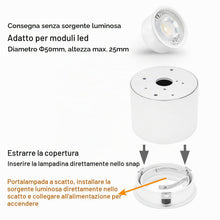Carica l'immagine nel visualizzatore di Gallery, LED Faretto da Soffitto, Orientabili, Ø80x50mm, Faretti Soffitto in Alluminio, Bianco, Faretti Led Soffitto per moduli L
