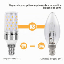 Carica l'immagine nel visualizzatore di Gallery, Lampadina Led E14 Luce Calda Lampadine E14 9W Bianca Calda 3000K, Attacco Edison E14 LED Bianco Caldo, Equivalenti a 80W