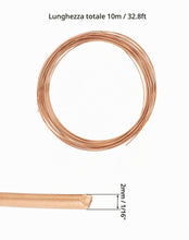 Carica l'immagine nel visualizzatore di Gallery, QWORK® Filo di rame Pure T2, Ø2mm, lunghezza 10m, per hobbistica, elettrotecnica e artigianato