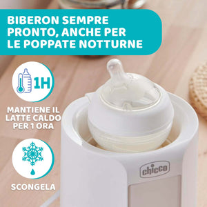 Chicco Scaldabiberon Portatile Da Viaggio E Scaldapappa Con Tre Programmi E Spegnimento Automatico, Bianco, ‎14 x 14 x 17.5 cm; 820 grammi