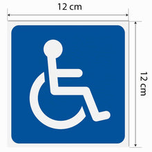 Carica l'immagine nel visualizzatore di Gallery, 6 Adesivi Disabili Invalidi cm 12x12 | Per Auto, Camper, Parabrezza, Carrozzeria | Alta Resistenza a Sole e Pioggia | 6 