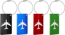 Carica l'immagine nel visualizzatore di Gallery, Blendura Set di 4 Etichette Valigie in Alluminio, Etichetta Valigia Aereo con Scheda per Informazioni Personali, Adatte a Valigie, Zaini e Borsoni da Viaggio