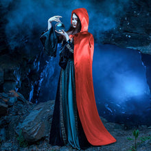 Carica l'immagine nel visualizzatore di Gallery, Aomig Mantello Cappuccio, Mantello Halloween con Cappuccio Lungo Capo Costume, Costume Mantello Medievale Mantello da Va