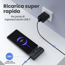 Carica l'immagine nel visualizzatore di Gallery, Power Bank 5200mAh, Ultra-piccolo&amp;Ultra-compatto Caricatore Portatile USB C PD Ingressi&amp;Uscite Mini Powrbank Batteria Es