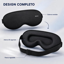 Carica l'immagine nel visualizzatore di Gallery, Mascherina per Dormire 3D Oscurante, Pressione Zero, Nero