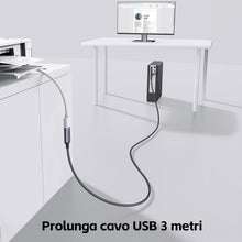 Carica l'immagine nel visualizzatore di Gallery, KiwiBird cavo prolunga USB 3 metri, cavo USB maschio femmina