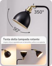 Carica l'immagine nel visualizzatore di Gallery, EDISHINE Lampada da Terra con Testa Regolabile in Metallo, LED, Nero