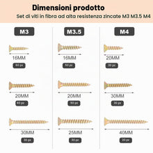 Carica l'immagine nel visualizzatore di Gallery, MXTIMWAN 360 pezzi Kit Assortimento Viti Autofilettanti, Viti per Legno Testa Svasata Croce, Kit di Viti per Legno, Viti