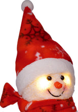 Carica l'immagine nel visualizzatore di Gallery, Bambelaa! Pupazzo di neve con luce LED, rosso, decorazione natalizia illuminato, 42 cm, funzionamento a batteria