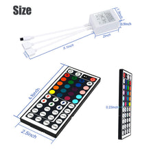 Carica l'immagine nel visualizzatore di Gallery, Dual Outputs 44 Tasti Luci LED Telecomando 4 Pin 2 Porte RGB Controller Box Telecomando IR Wireless per 3528 5050 Strisc