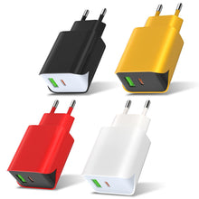 Carica l'immagine nel visualizzatore di Gallery, Caricatore USB C da Muro 20W 2 Porte 4Pezzi Presa USB C ＋A Caricabatterie Rapido PD Alimentatore Compatibile con iPhone 