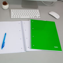 Carica l'immagine nel visualizzatore di Gallery, Favorit cf.5 Quaderni Spiralati A4, Rigatura Quadretti 4mm, Carta 80g/Mq, 1 rosso, 1 blu, 1 verde, 1 turchese + 1 colore a rotazione