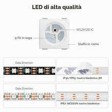 Carica l'immagine nel visualizzatore di Gallery, BTF-LIGHTING WS2812E Fili in lega ECO RGB 5050SMD Indirizzabile individualmente 5m 60Pixel/m Flessibile nero PCB Full Co