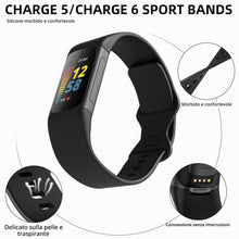 Carica l'immagine nel visualizzatore di Gallery, Coiwxmoi Cinturino per Fitbit Charge 6 / Fitbit Charge 5, Sportivi Regolabile Cinturini Morbido Silicone Ricambio per Uo