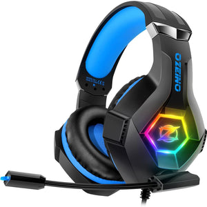Ozeino Cuffie Gaming per Ps4 Ps5 PC Xboxone, Cuffie con Microfono Cancellazione del Rumore, 3D Surround Sound, Cuffie Comfort con LED RGB