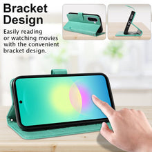 Carica l'immagine nel visualizzatore di Gallery, Cover Compatibile con Samsung Galaxy A27 5G, con 1 Pezzo Vetro Temperato Pellicola Protettiva, Pelle PU e Libro Flip Cus