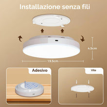 Carica l'immagine nel visualizzatore di Gallery, MERTTURM Ø19.5CM Plafoniera Sensore di Movimento con Telecomando, 10000mAh Plafoniera Ricaricabile, 3 Temperature di Col