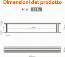 Carica l'immagine nel visualizzatore di Gallery, Ibergrif M34456A - Porta asciugamani adesivo 40 cm, due metodi di installazione (adesivo e foratura), portasciugamani per bagno con barra senza trapano, acciaio inossidabile, spazzolato