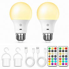 Carica l'immagine nel visualizzatore di Gallery, Lampadina Ricaricabile E27, Telecomando &amp; Touch, Batteria 2600mAh, 2 Pezzi
