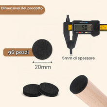 Carica l'immagine nel visualizzatore di Gallery, moinkerin 96 Pezzi Feltrini Autoadesivi per Sedie Rotondi 20mm Feltrini per Mobili Pesanti 5mm Thick filtrini sotto la s
