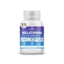Carica l'immagine nel visualizzatore di Gallery, AMAVIT Melatonina per Sonno 1mg 90 Compresse [Fornitura per 3 Mesi] MADE IN ITALY Integratore Alimentare con Melatonina 