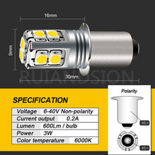 Carica l'immagine nel visualizzatore di Gallery, Ruiandsion P13.5S Base Lampadina LED 6-40 Volt Lampadina LED di Aggiornamento per Torcia Bianca 6V 9V 12V 18V 19.2V 24V,