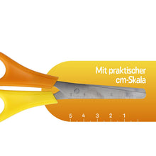 Carica l'immagine nel visualizzatore di Gallery, Westcott E-21593 00 Forbici bambini per mancini, 13 cm, punte arrotondate, scala 5 cm, rosso/giallo