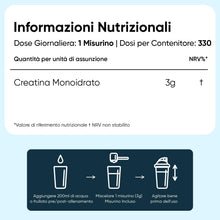 Carica l'immagine nel visualizzatore di Gallery, Creatina Monoidrata Polvere 1kg, 100% Pura e Vegana, 3000mg, 10+ Mesi
